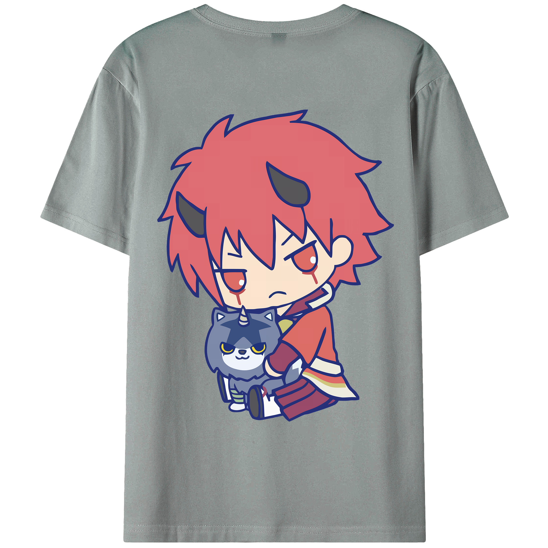（画像用） 転スラ Regarding Reincarnated to Slime 綿100％ メンズ半袖Tシャツ（バックプリント） 通気性